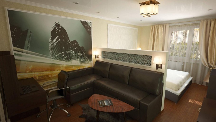 Спальня совмещенная с гостиной