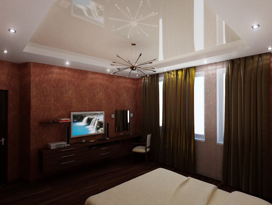 Потолок в коричневых тонах