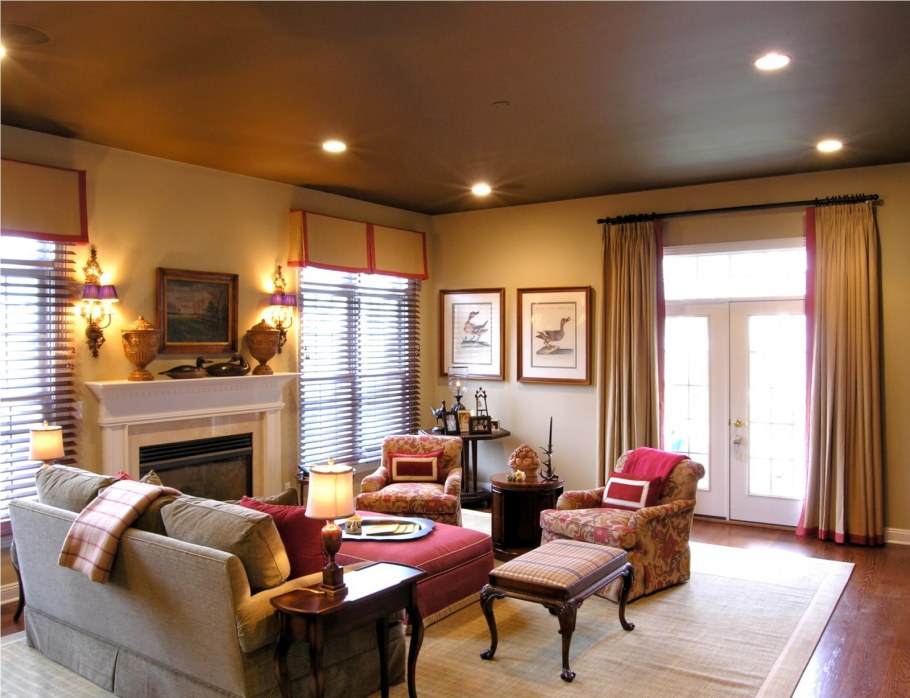 Теплый интерьер гостиной