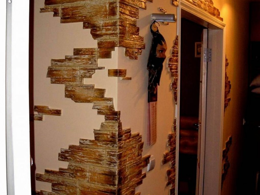 Декор стен искусственным камнем