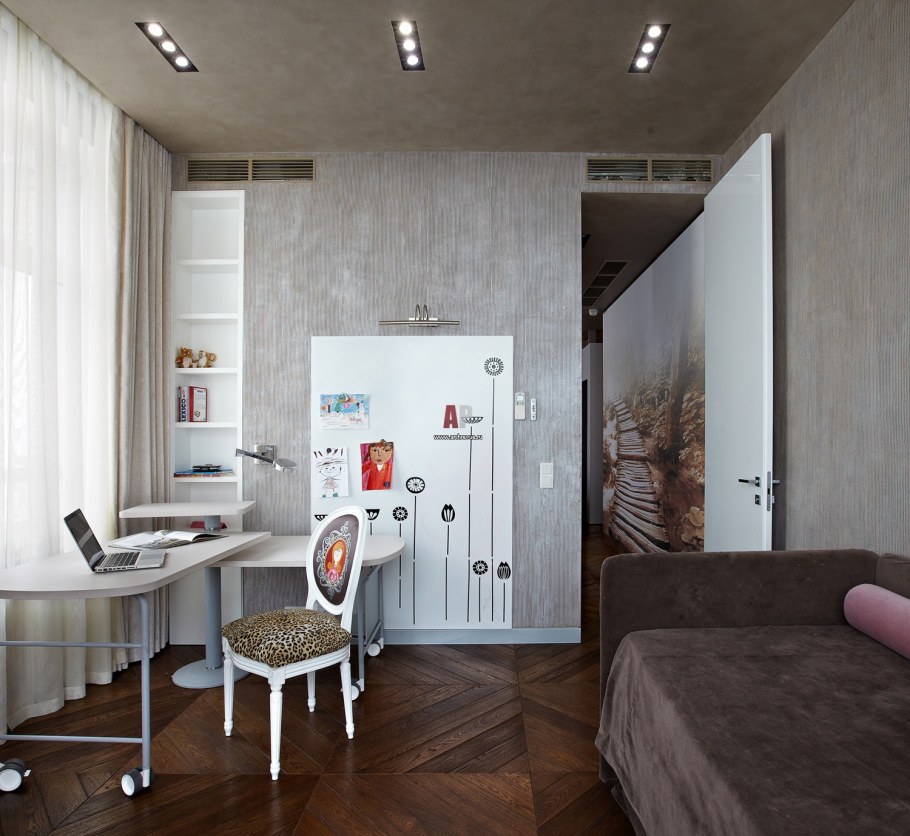 Уютный интерьер трехкомнатной квартиры