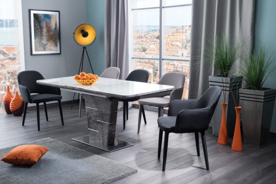 Ilario, стол обеденный, раскладной, Signal, белый