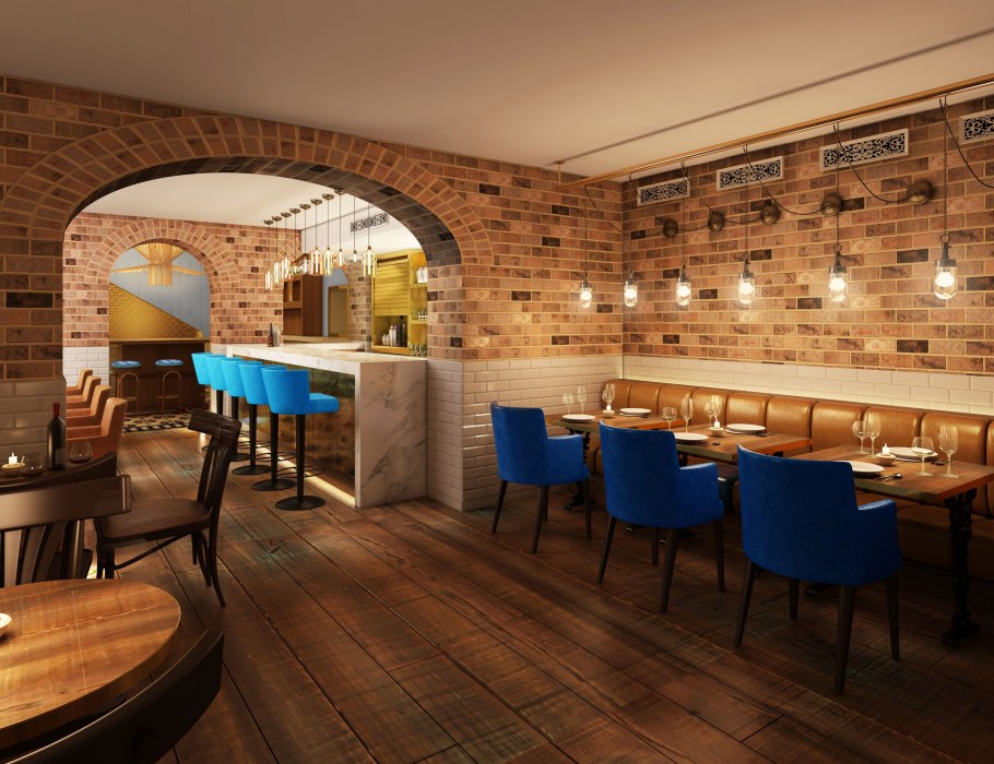 Кирпич в интерьере ресторана