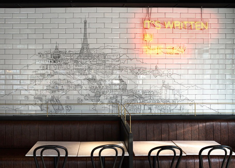 Фон стена в кафе