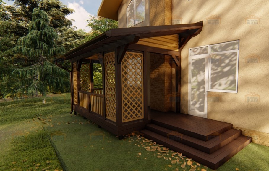 Беседка веранда для дачи