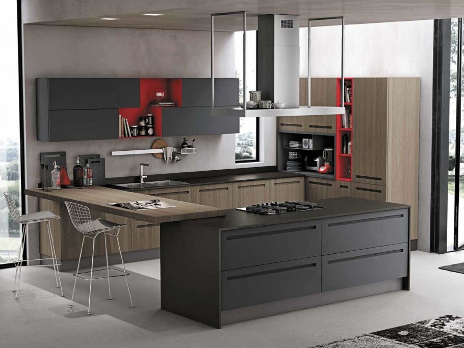 Кухня "Валерия-м страйп" черная