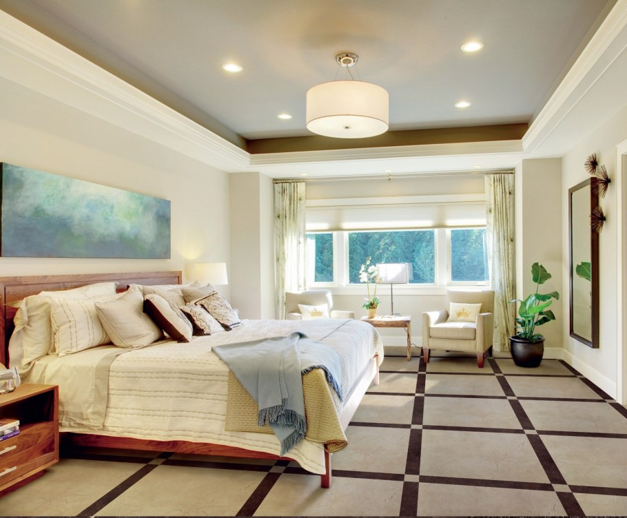 Потолочное освещение в спальне