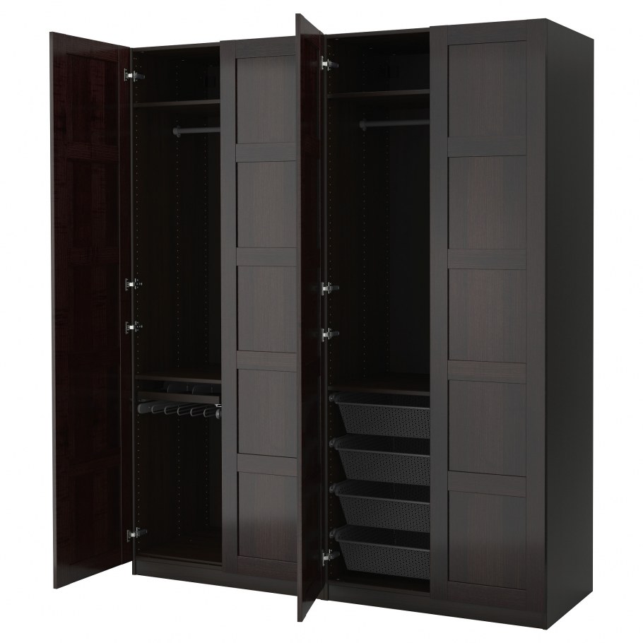 ПАКС гардероб икеа черный