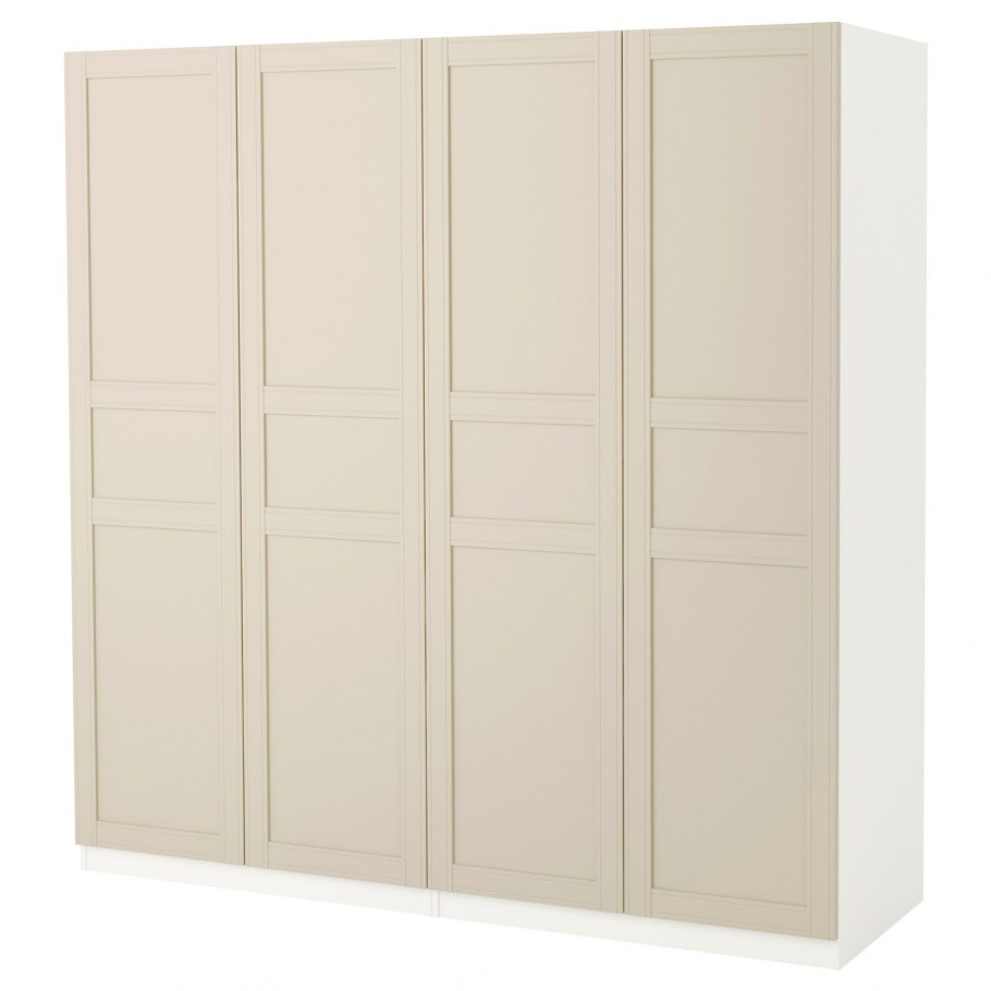 Pax ПАКС гардероб, белый/ФЛИСБЕРГЕТ светло-бежевый