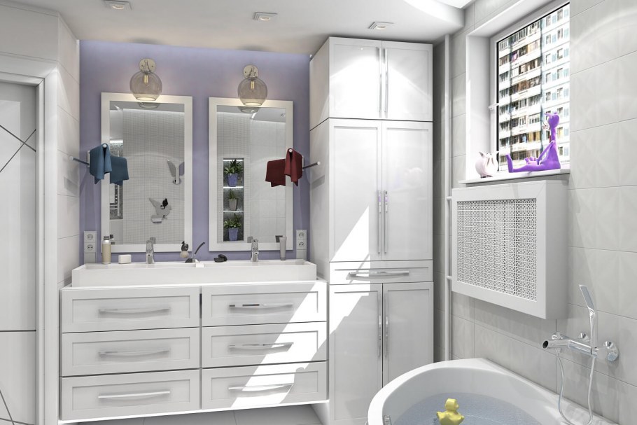 Интерьер ванной комнаты 9 кв.м