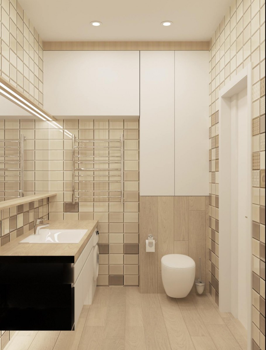 Шкаф над инсталляцией в ванной