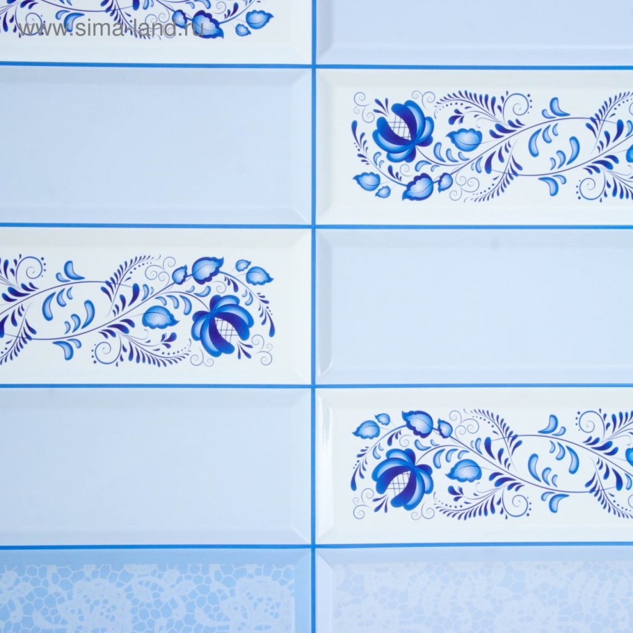 Панель плитка Гжель ПВХ арт 955х480/10