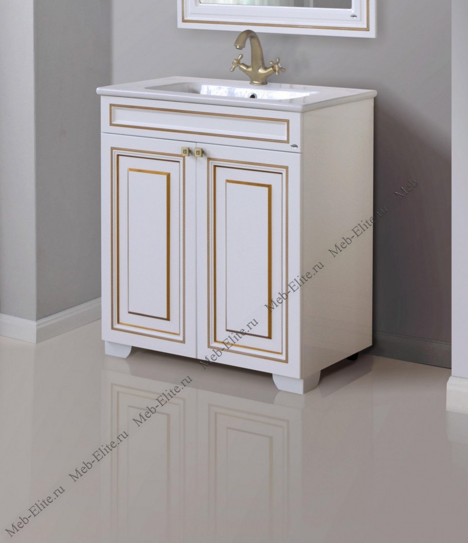 Мебель для ванной слоновая кость с патиной