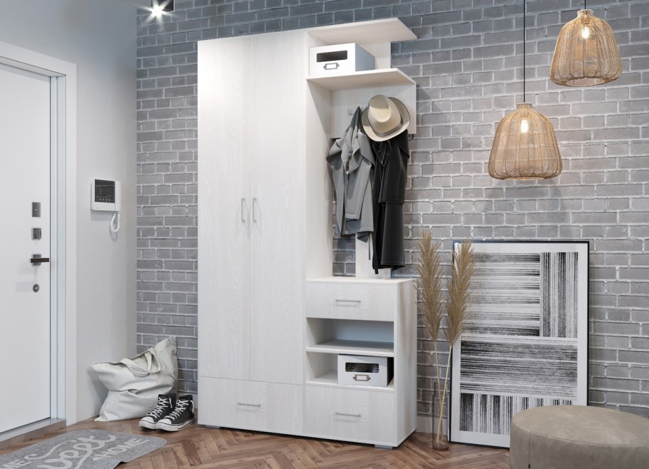 Прихожая лофт-02 Cappuccino Veralinga-ясень шимо тёмный