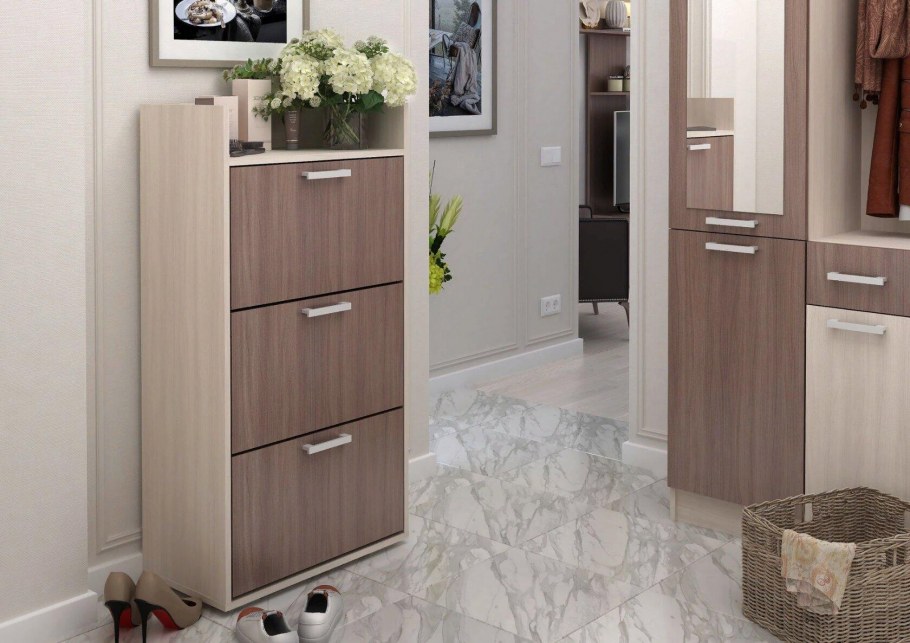 Прихожая Италия глянцевая белая роза 8