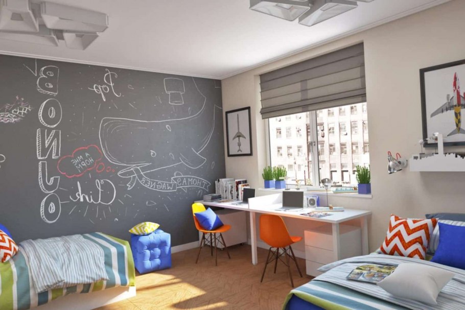 Стена в комнате подростка