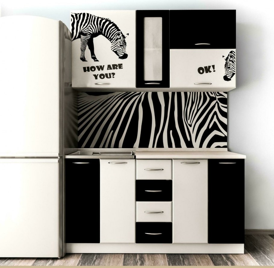 Скинали для черно белой кухни