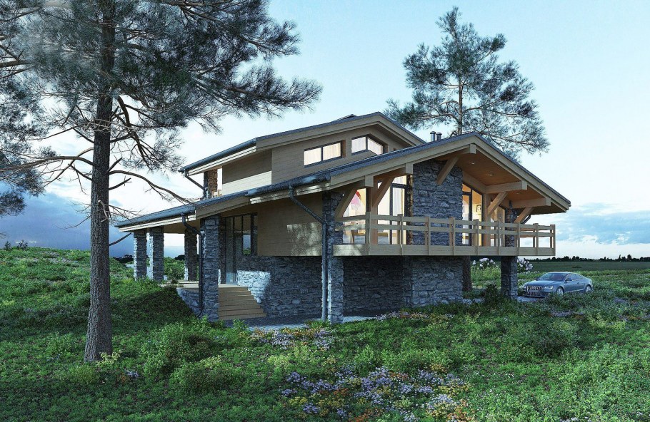 Дом 500кв м в стиле Шале