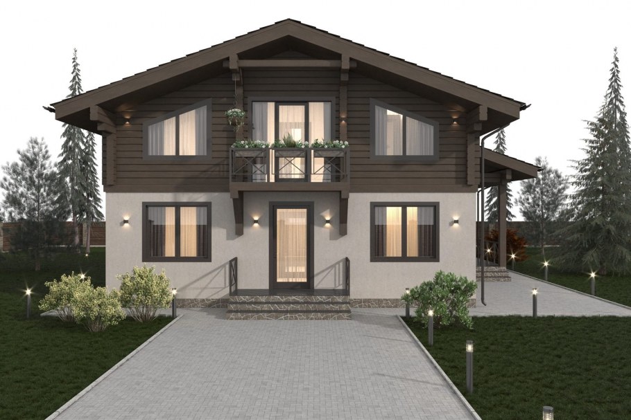 Проект Шале 250кв с цоколем