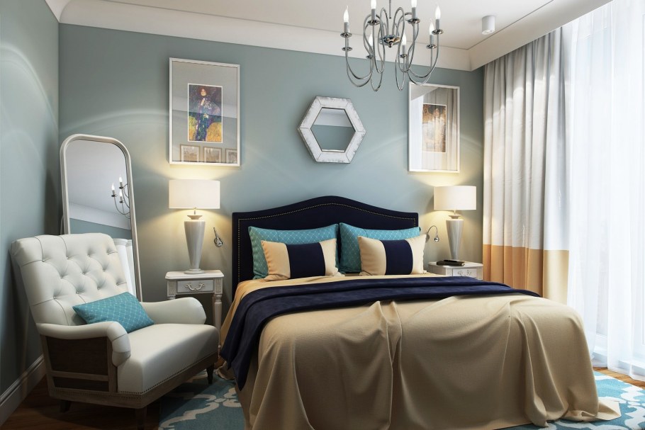 Интерьер спальни в американском стиле