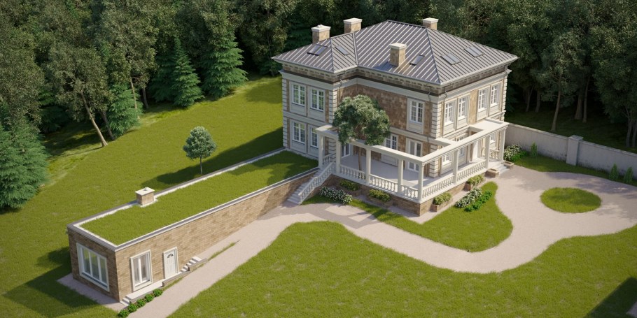 Коттедж в стиле дворянской усадьбы