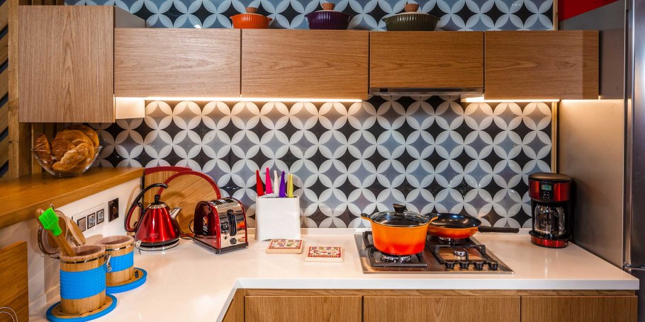 Геометрический фартук на кухню