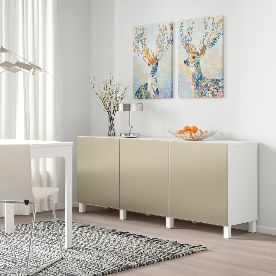 БЕСТО Глассвик белый белый/матовое стекло