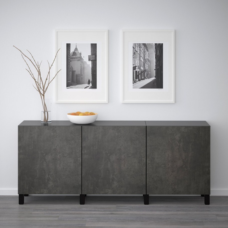 Икеа БЕСТО черный глянец