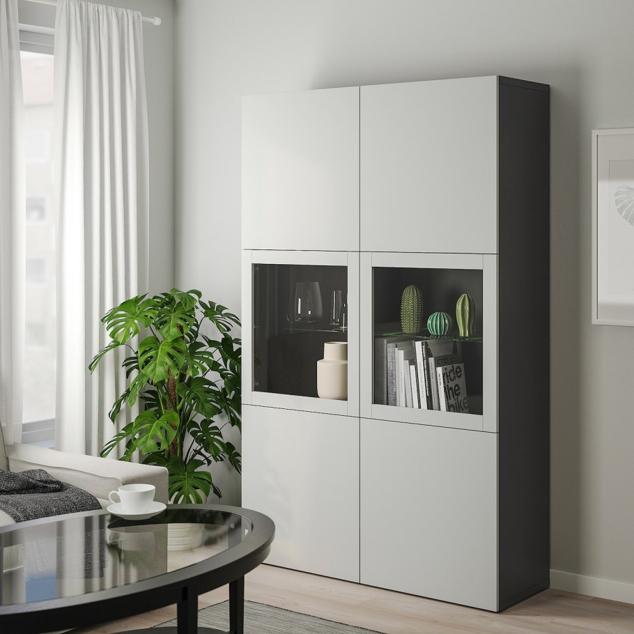 БЕСТО тумба под ТВ, С дверцами, белый, Лаппвикен белый180x42x38 см