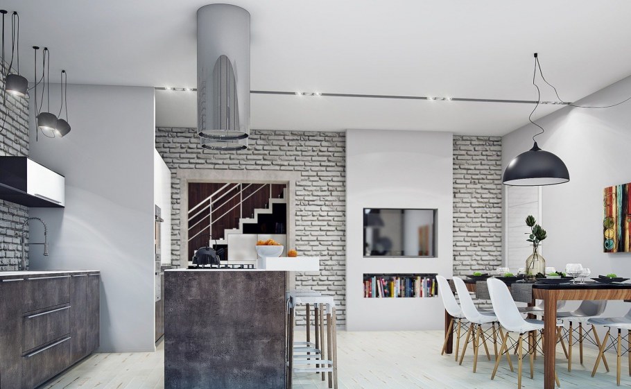 Кухня лофт дерево графит