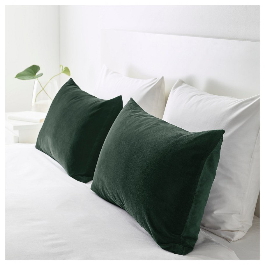 СВАРТХО чехол на подушку, зеленый/синий50x50 см