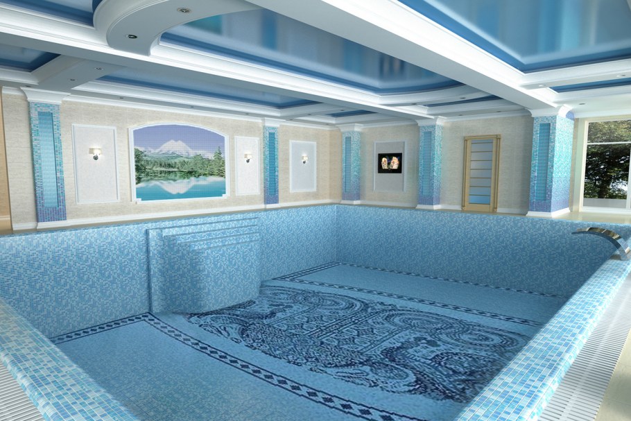 Мебель для бассейна в частном