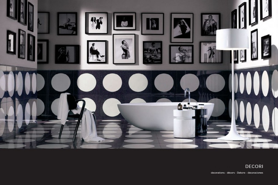 Черно белая плитка для кофейни