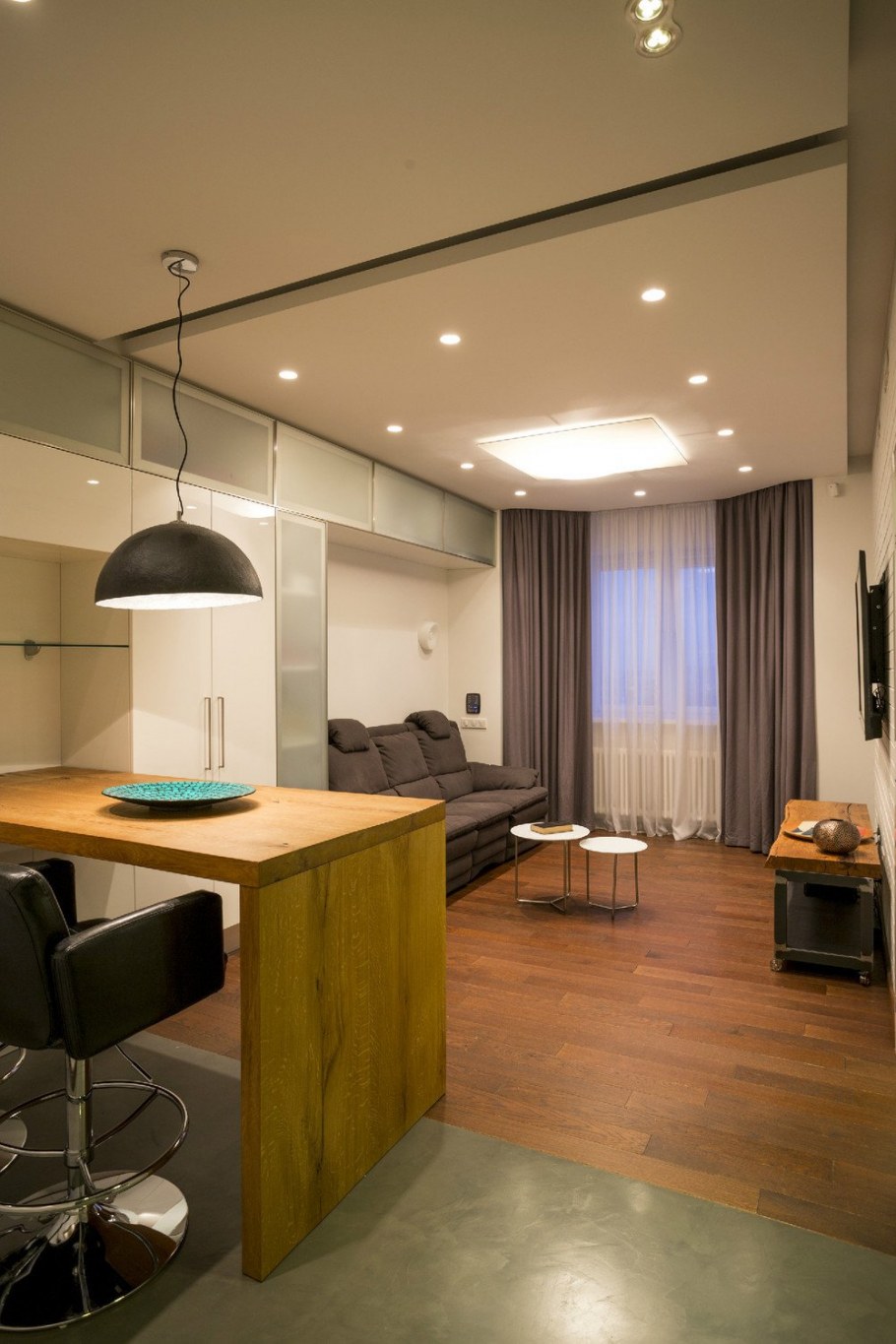 Освещение в квартире студии