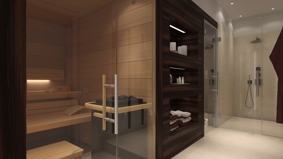 Стеклянная перегородка в сауну