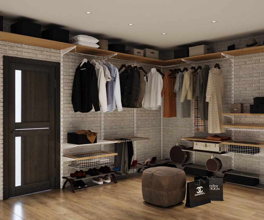 Гардеробные системы в стиле лофт