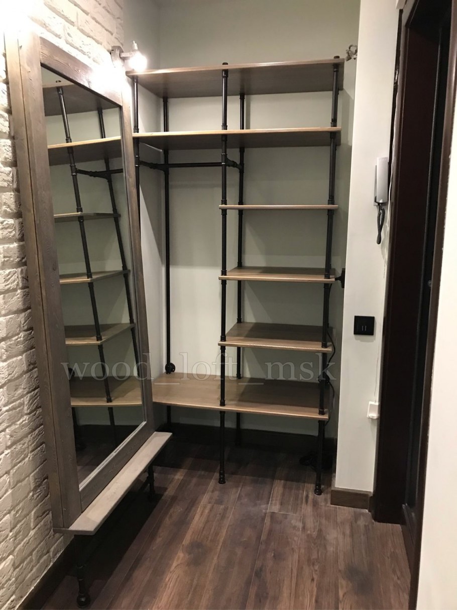 Гардеробная комната в стиле лофт