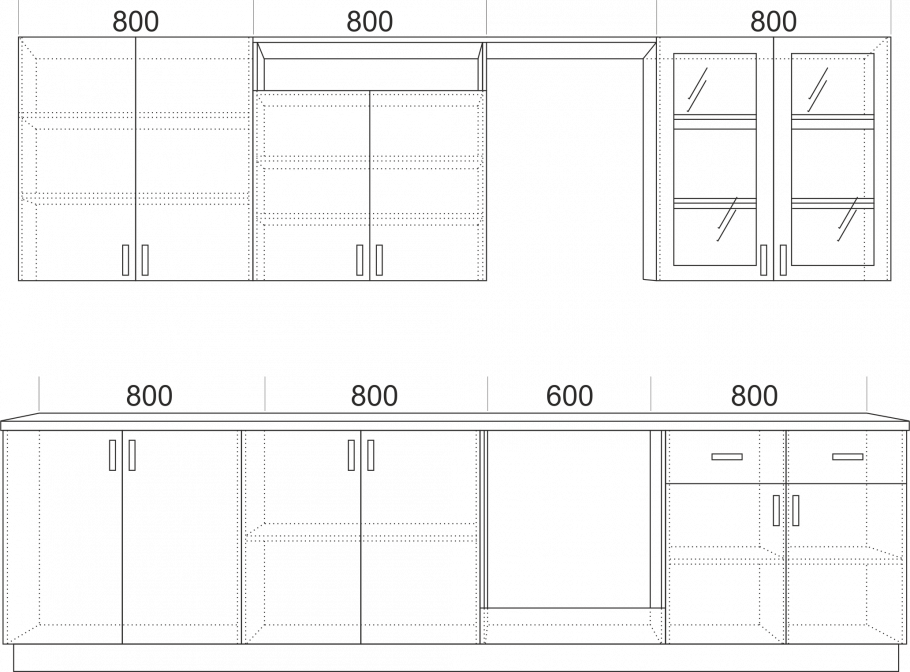 Кухонный гарнитур по размерам
