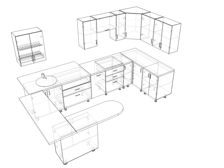 П образные кухни с барной стойкой
