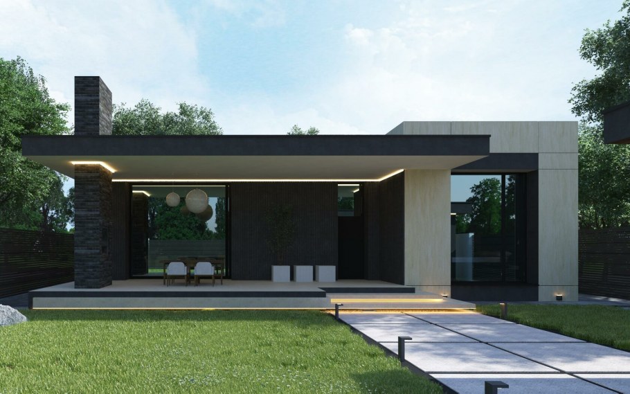 Дом с плоской крышей 160кв