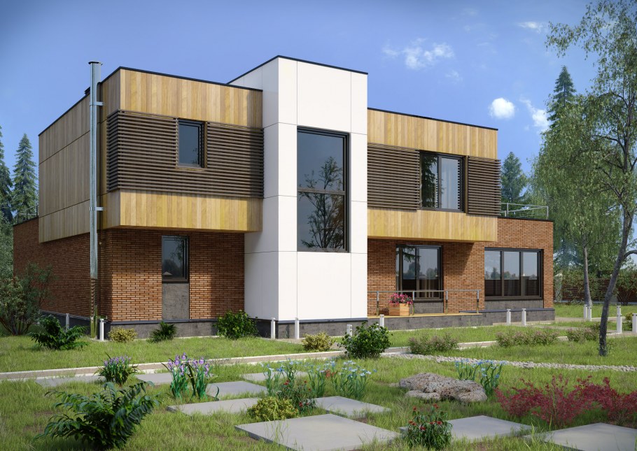 Дома с плоской кровлей двухэтажные