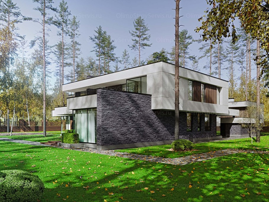 Дом в стиле Минимализм двухэтажный