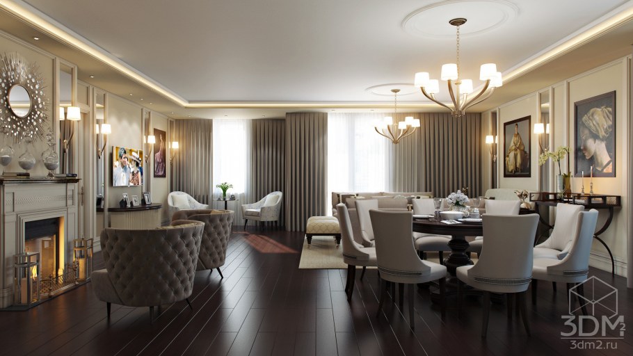 Гостиная арт деко классика