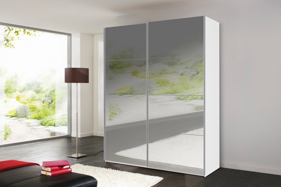 Шкаф-купе 2-х дверный Эста (Comet) стекло лакобель