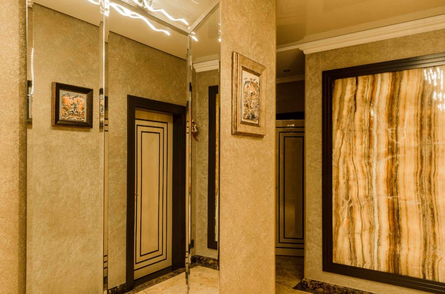 Шелковая штукатурка в спальне