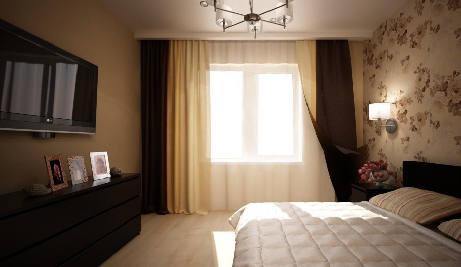 Бело коричневый спальный гарнитур