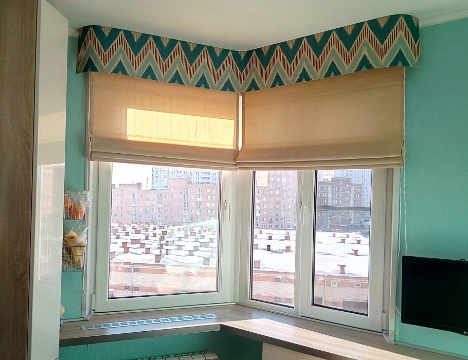 Римские шторы на полукруглое окно