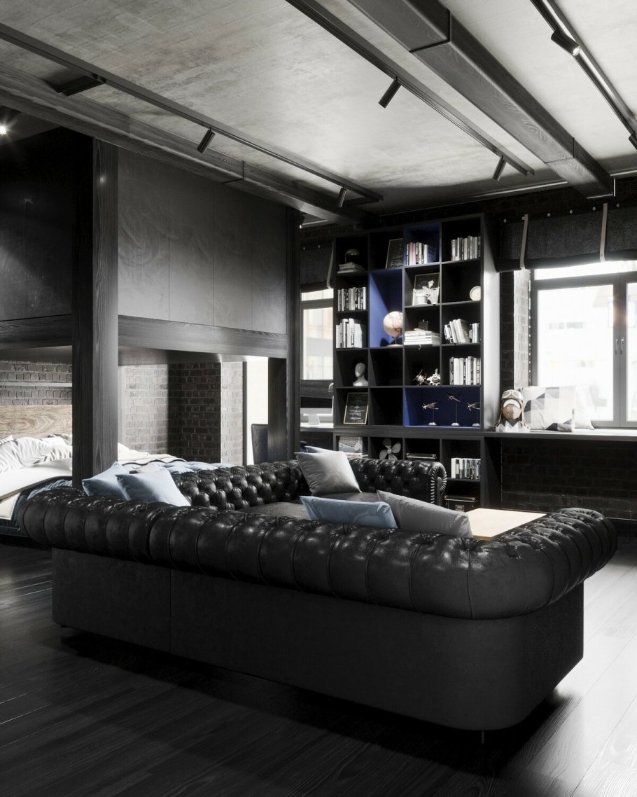 Интерьер мужской спальни