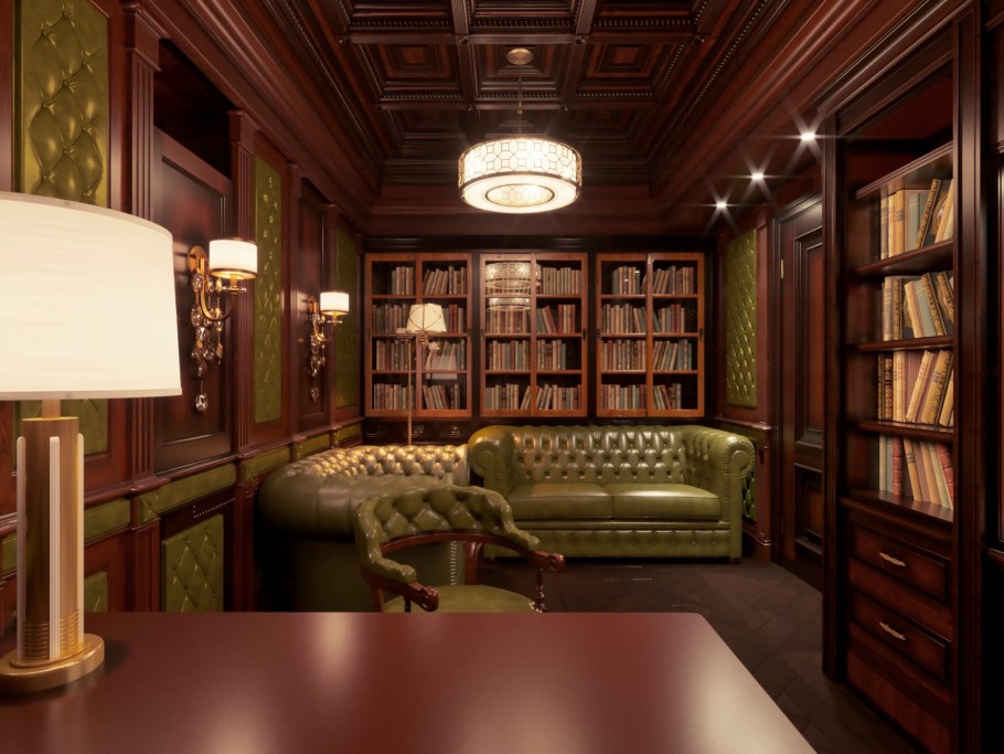 Интерьер кабинета в квартире