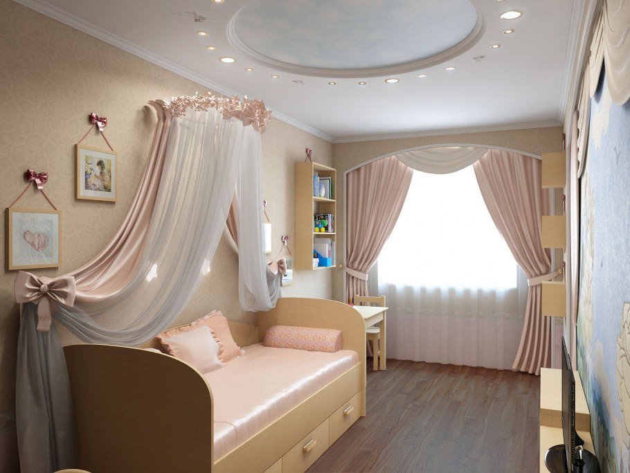 Интерьер детской комнаты девочке 10 кв.м